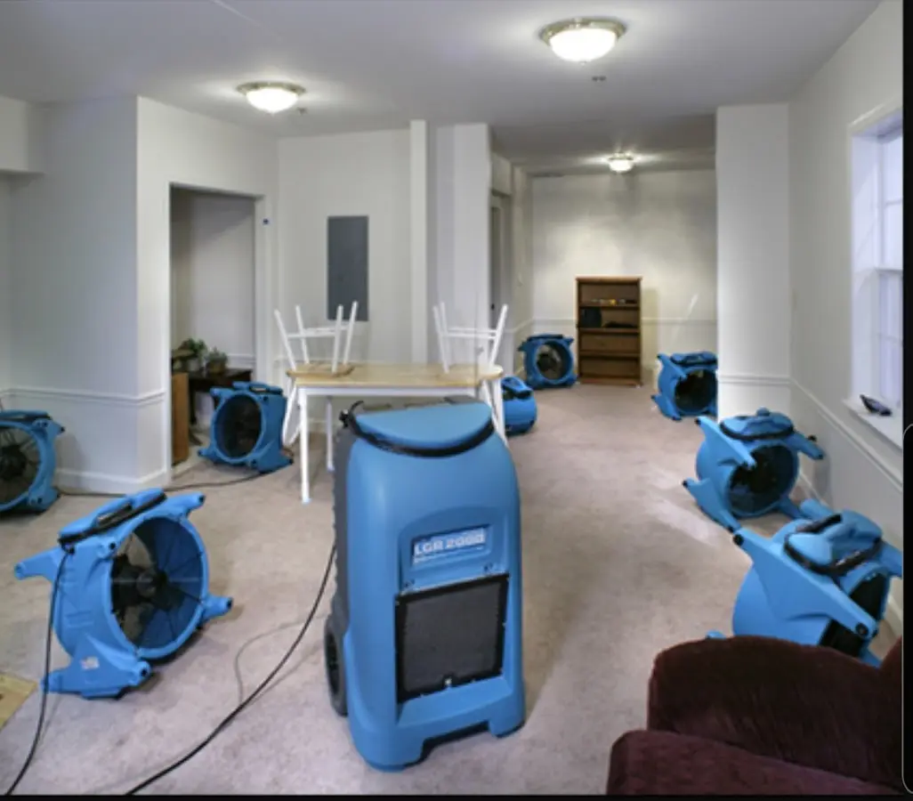 Air movers and dehumidifier setup for Water Damage Restoration in Catalina Foothills