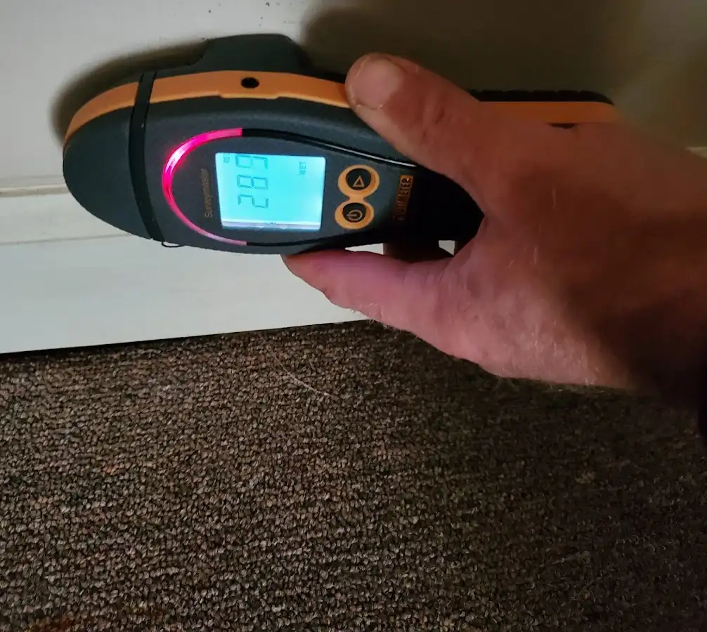Moisture detection at baseboard during Sewage Cleanup & Sanitation in Catalina Foothills